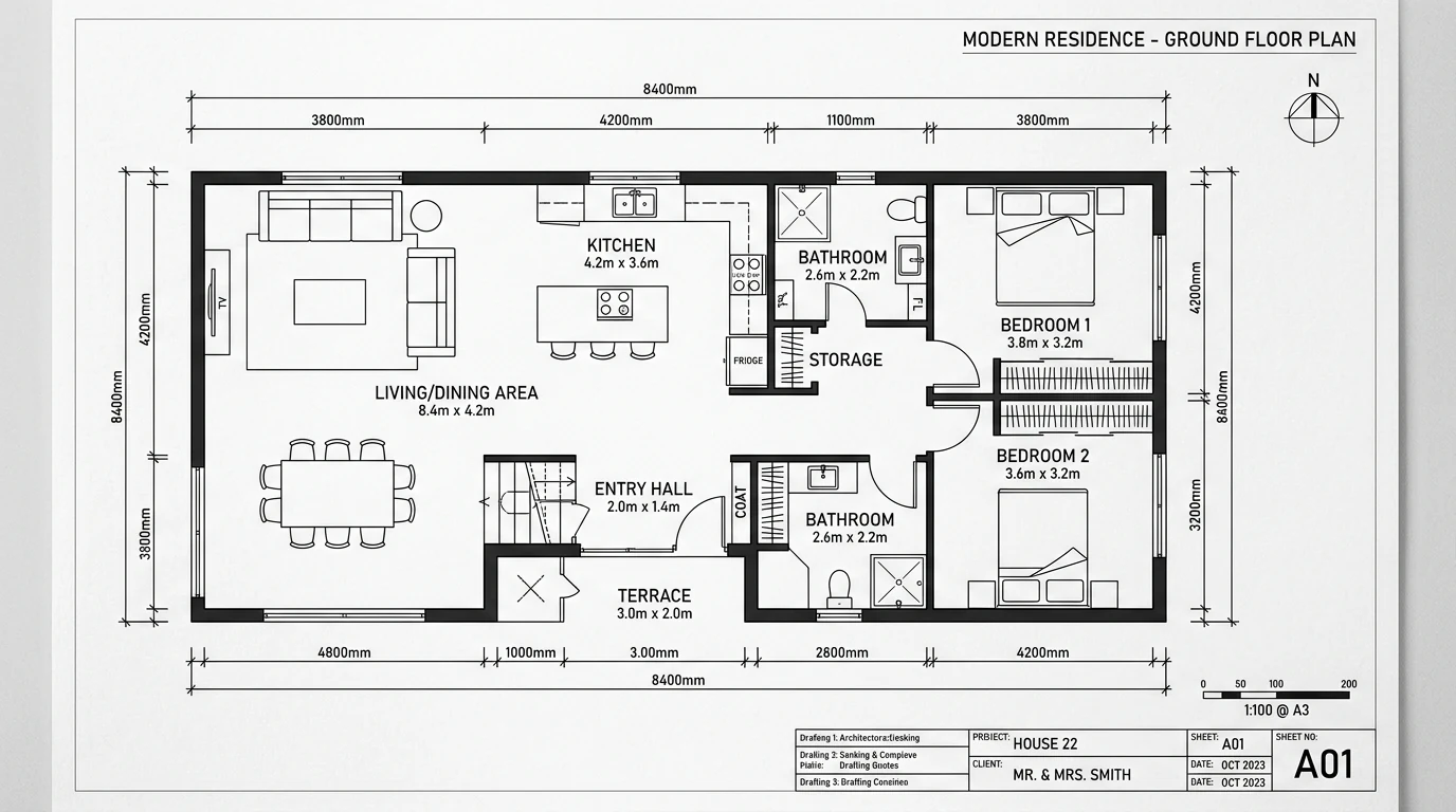 Plano arquitectónico profesional en LayOut
