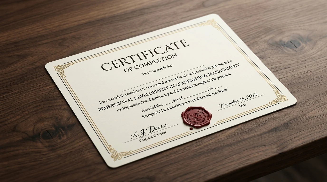 Certificado oficial de finalización del curso