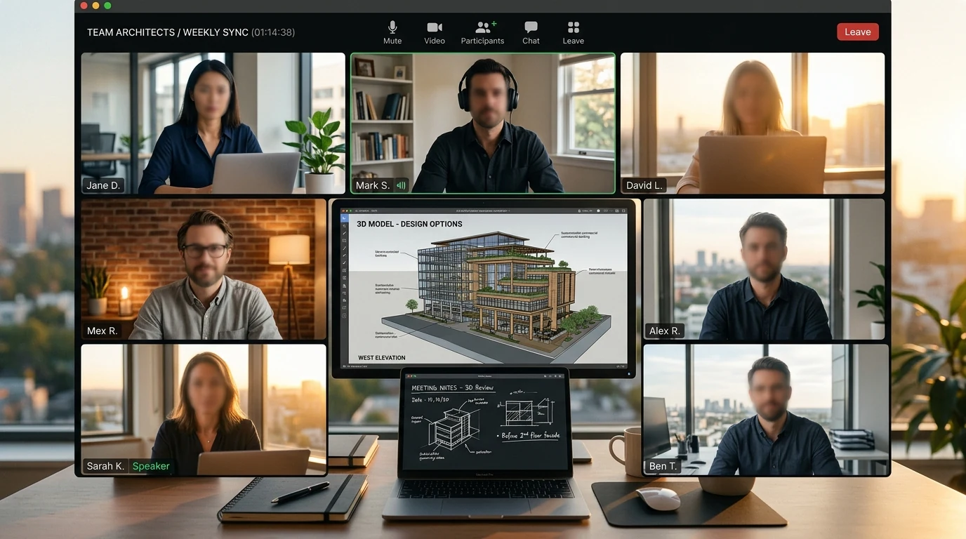 Clase en vivo con arquitectos en videoconferencia